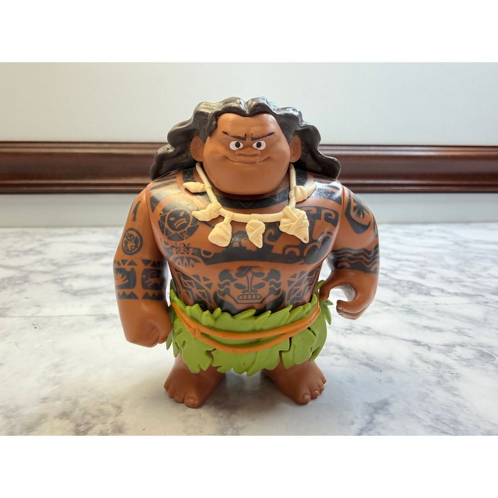 Disney Moana Maui Action Figure Demigod Toy Tattoos Leaf Skirt 4.5 Inch